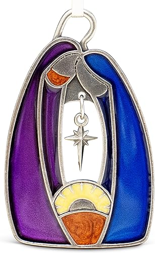 Danforth Adorno de Natividad de la Santa Familia para árbol de Navidad  María José y el Niño Jesús  Adorno de Navidad de peltre hecho a mano  2 12