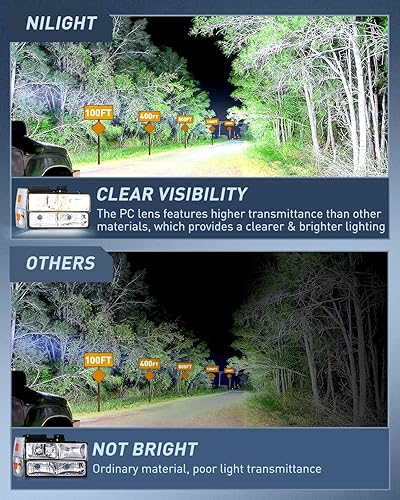 Miniatura 3 de Nilight Conjunto de faros delanteros compatible con Chevrolet GMC CK 1988 1989 1990 1991 1992 1993 1988-1993 Silverado Suburban Sierra Blazer Tahoe