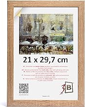 3-B Cadre de l'image HIT - Marron (chêne avec grain de bois optique) - 21x29,7 cm (A4) - cadre photo en bois avec verre acrylique