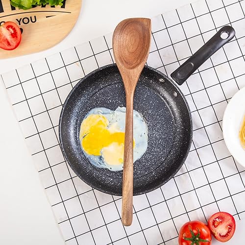 Miniatura 6 de GinSent Cuchara grande de madera para cocinar, cuchara grande de madera de 17 pulgadas para olla profunda, cuchara de esquina gigante de madera de