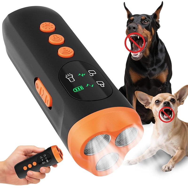 Dispositivo Antilatido Sônico para Cães MUIMUICHU DBDD-1P com 4 Modos, Tela LCD e Lanterna LED