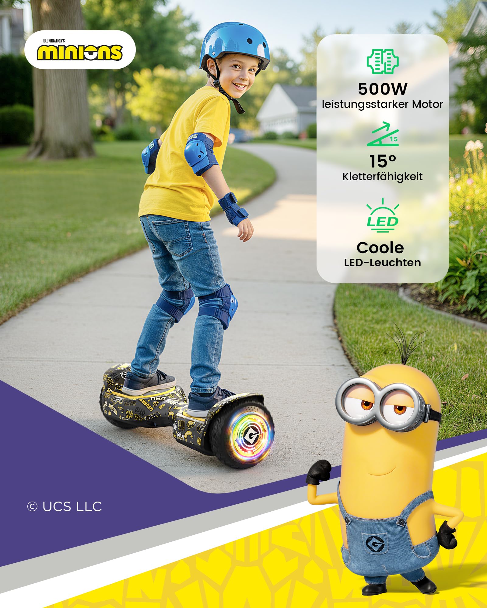 Gyroor 6,5" Hoverboard für Kinder & Erwachsene, All-Terrain Offroad Hoverboard Starker Dual 500W Motor, Geländereifen Self Balance Scooter, Bluetooth Musik, LED-Lichter