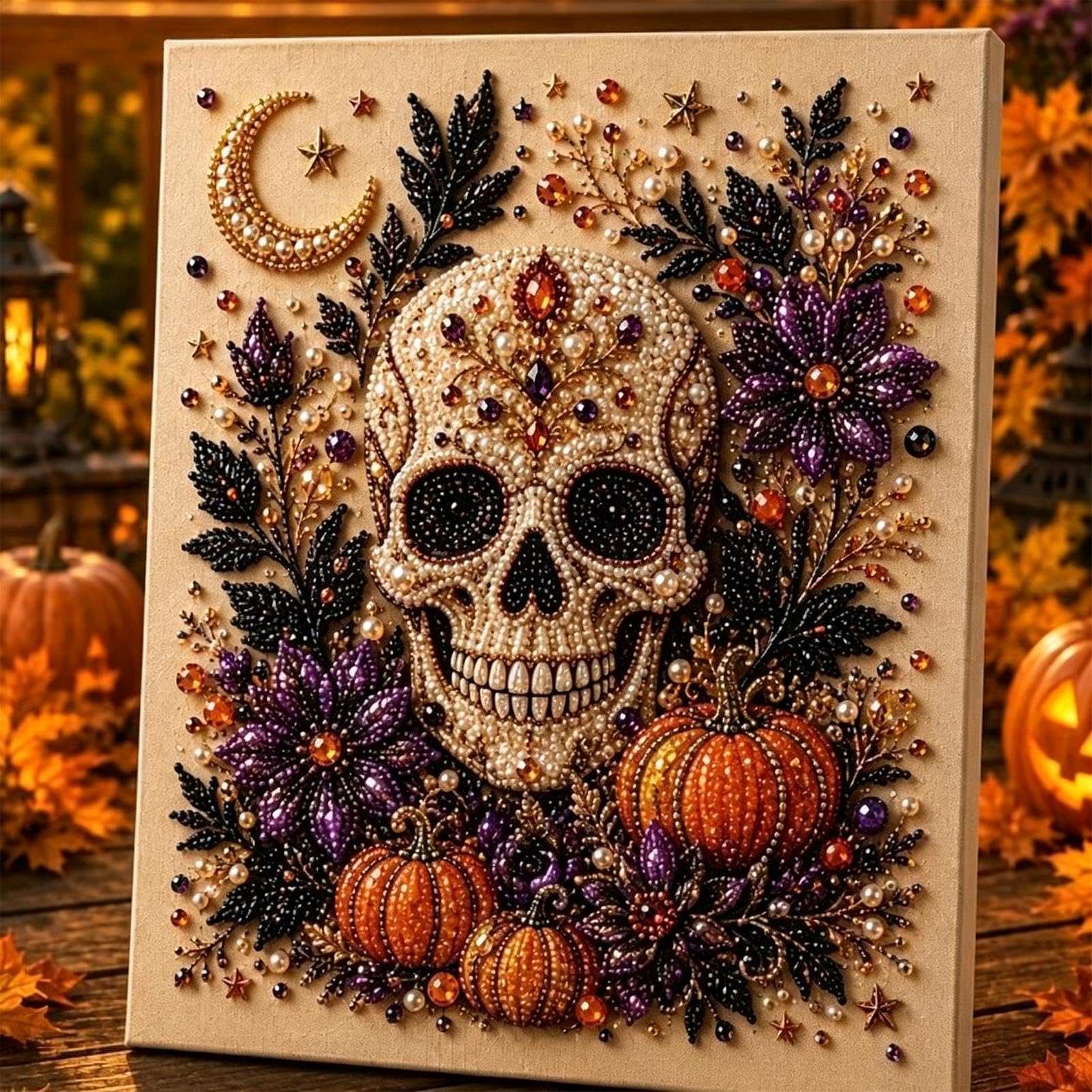 Amazon.co.jp: 2026 ハロウィンスカルパールアートDIYキット、不気味な