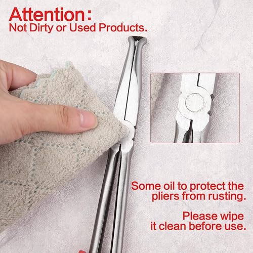 Miniatura 7 de Alicates de agarre de manguera de 11 pulgadas, alicates de nariz de anillo de largo alcance, alicates de extracción de botas de chispa de 310