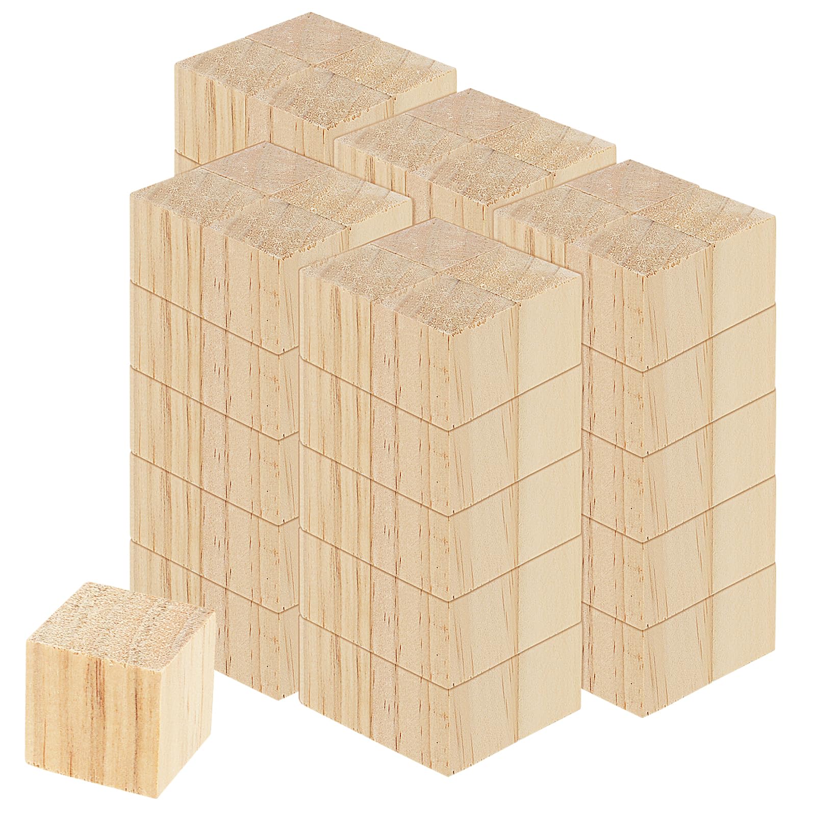 ZEONHAK 100 PCS 3x3x3cm Square Pine Wood Craft Cubes