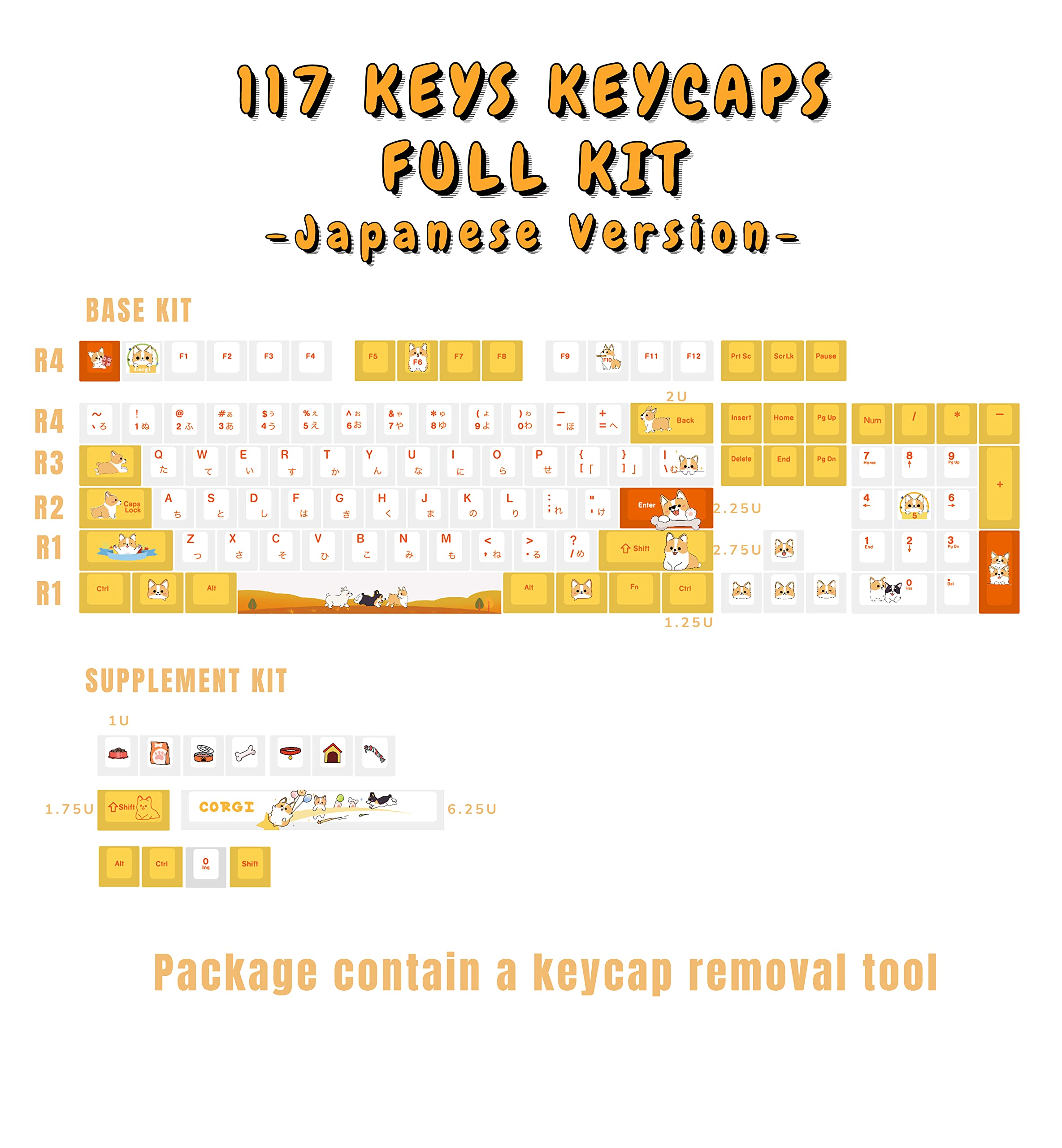 Amazon.com: POPKEEY Corgi Dog Japanese Keycaps for Cherry MX