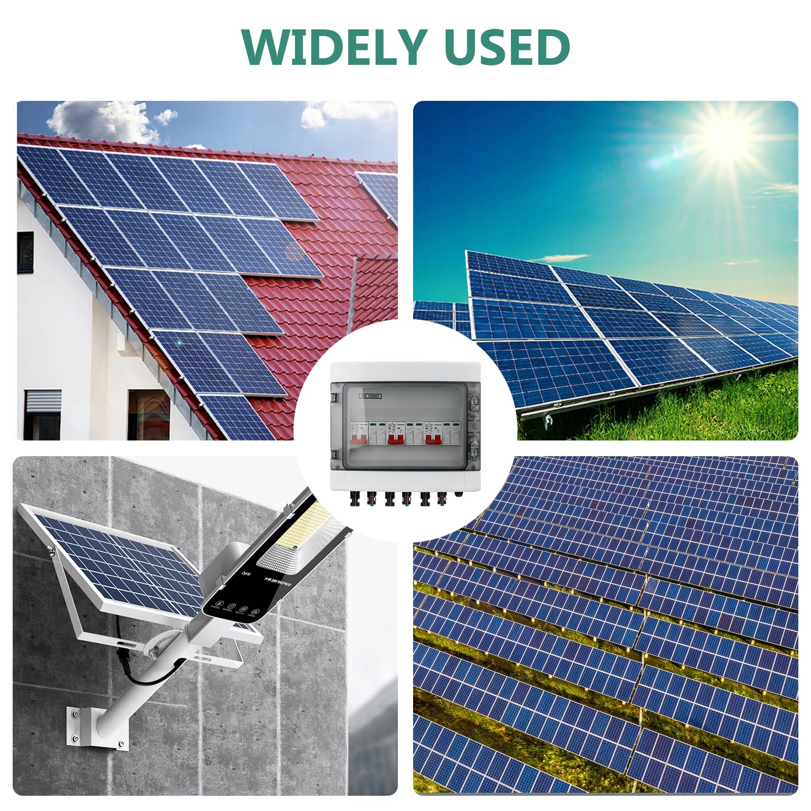 Überspannungsschutz PV, DC 40A/1000V Trennschalter, Blitzschutz Leitungsschutzschalter(3 in 3 out), Solar PV Anschlusskasten IP65 Wasserdicht