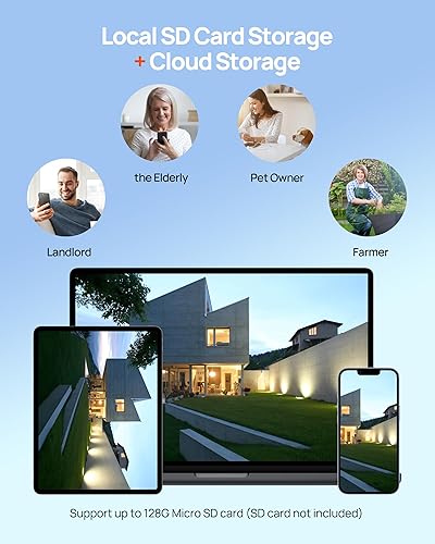 Miniatura 7 de Mology Cámara de seguridad inalámbrica para exteriores, 2K 3MP con energía solar WiFi con visión nocturna a todo color, reflector, detección de