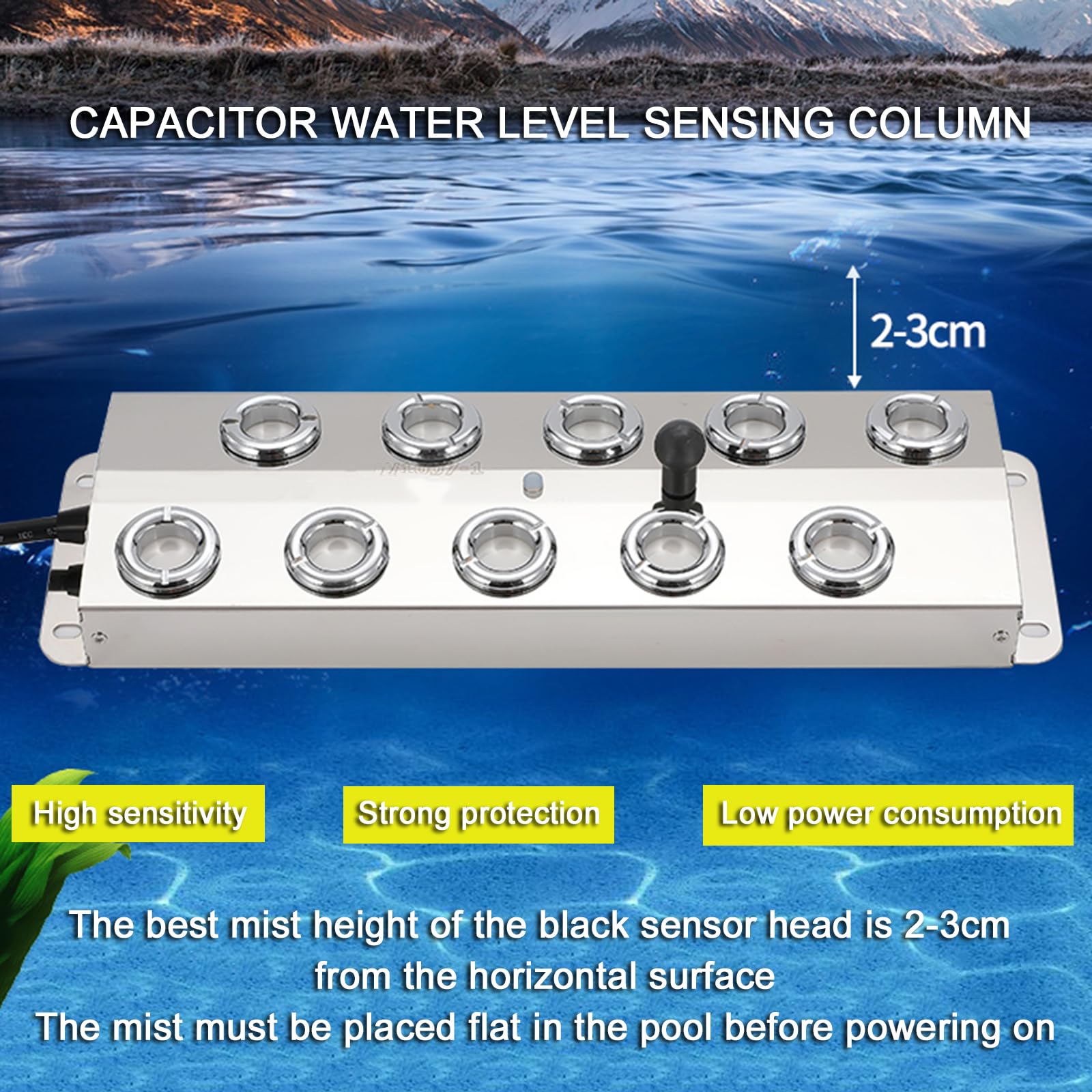 Nebulizador Ultrasónico, Nebulizador Impermeable, Humidificador con Flotador, Cabezal Atomizador Extraíble Y Sensor Capacitivo para Paisajismo, Jardines Y Piscinas