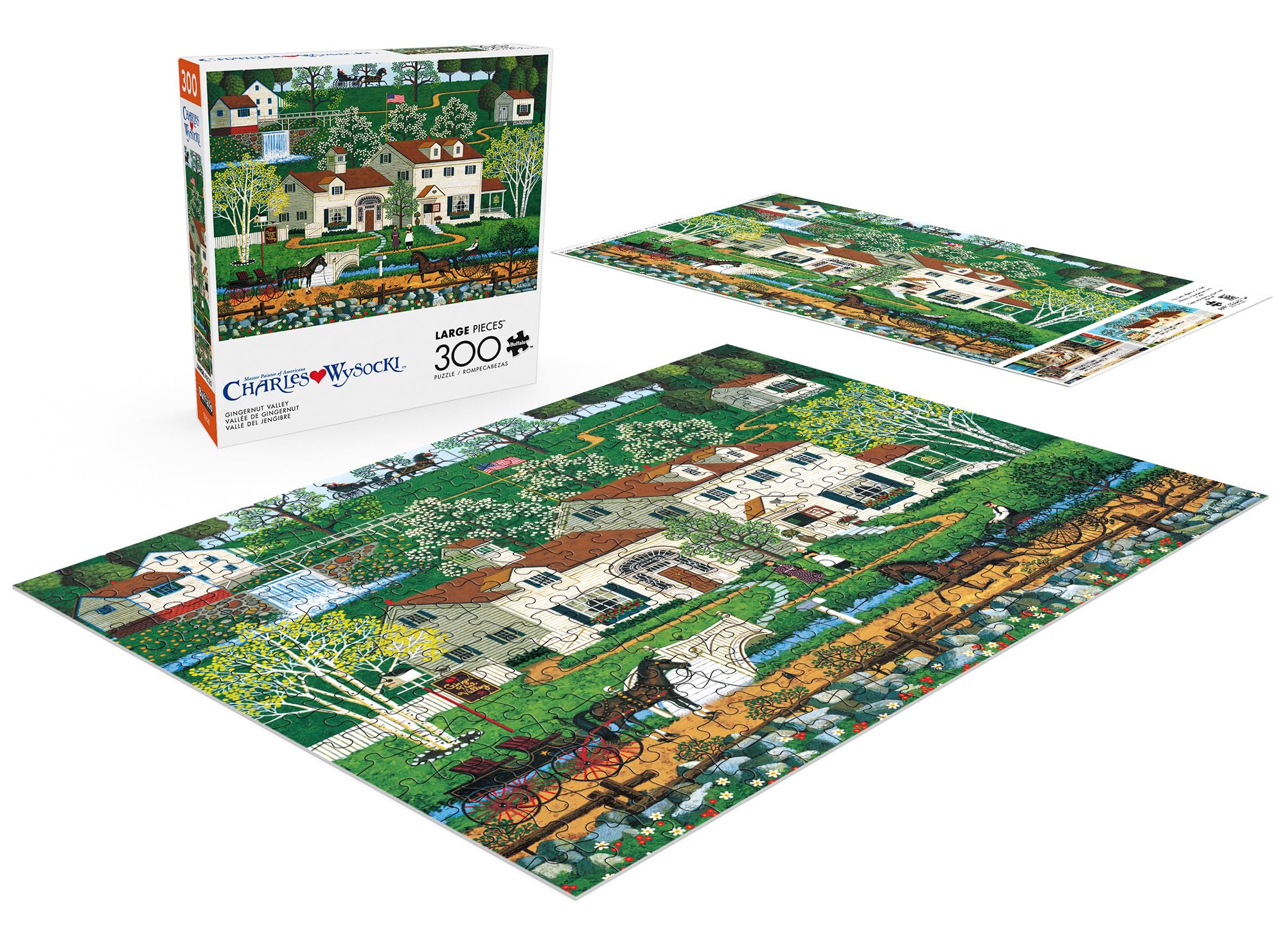 チャールズワイソッキー オールドバックスカウンティ 2040ピース 新品 Amazon.com: Buffalo Games Charles Wysocki - Gingernut Valley - 300