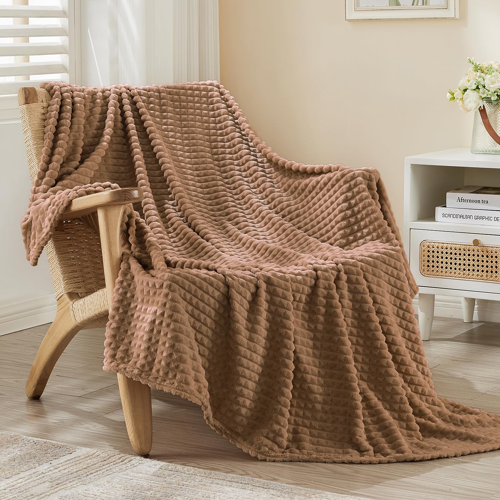 EMME Sherpa Kuscheldecke, Dick und Elegant, Sofadecke Doppelgesicht Extra Weich, Warme Gemütliche Wendbare Flauschige Decke für Sofa und Bett