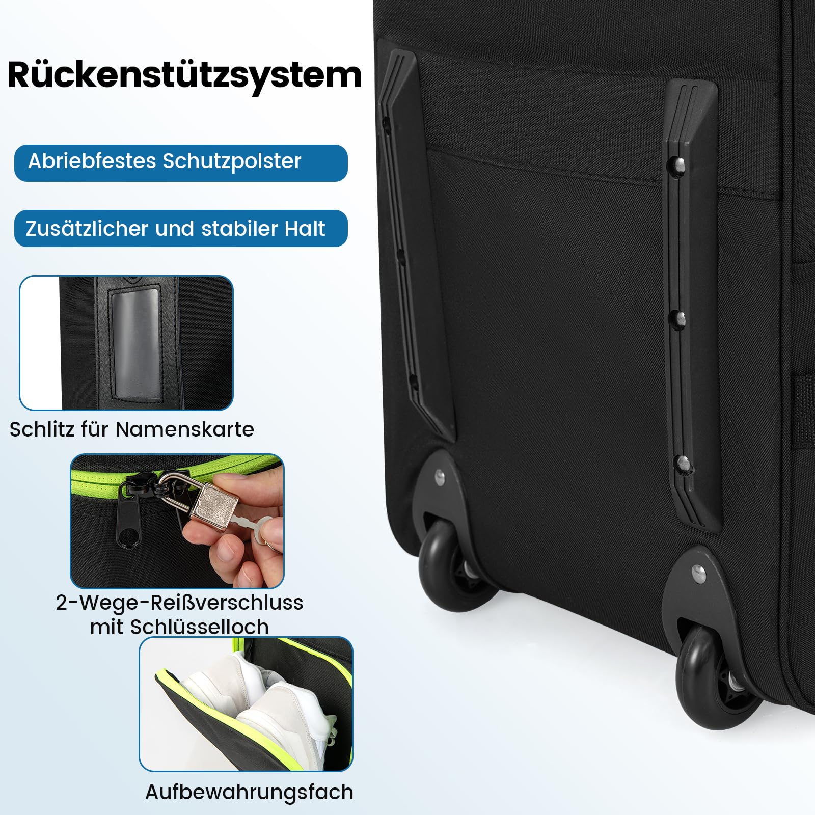 GYMAX Golf Reisetasche mit verstärkte Räder, tragbare Golftasche mit Aufbewahrungstasche & Griffe, Golfschlägertasche mit Reißverschluss für Fluggesellschaften
