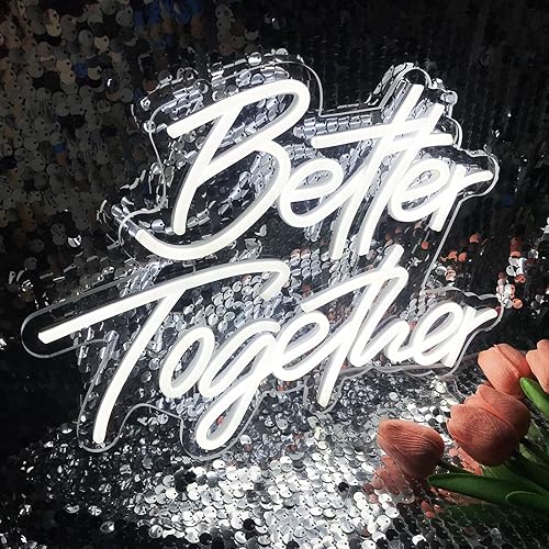 Miniatura 7 de Letrero de neón Better Together, con regulable, blanco cálido, decoración de pared de neón, utilizado para decoración de fiestas de cumpleaños,