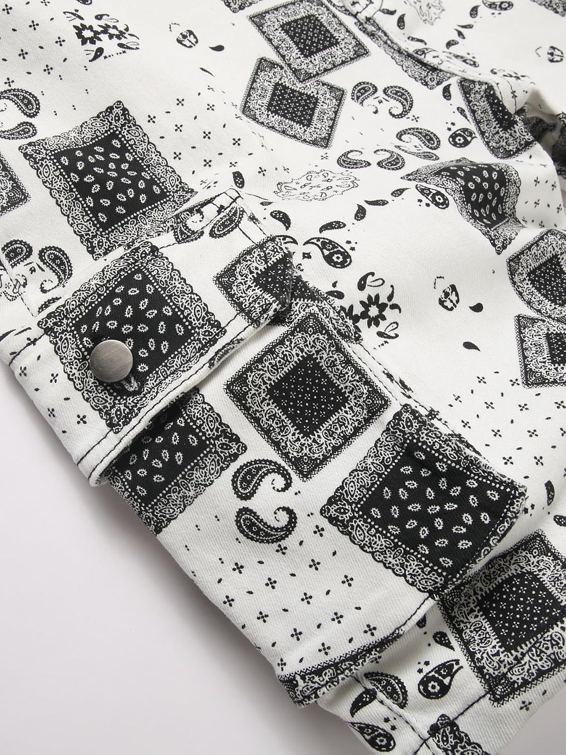 Men's Cargo Shorts Stretch Cotton Paisley Bandana Print Fashion Shorts with Multi Pockets Adjustable Drawstring Hem