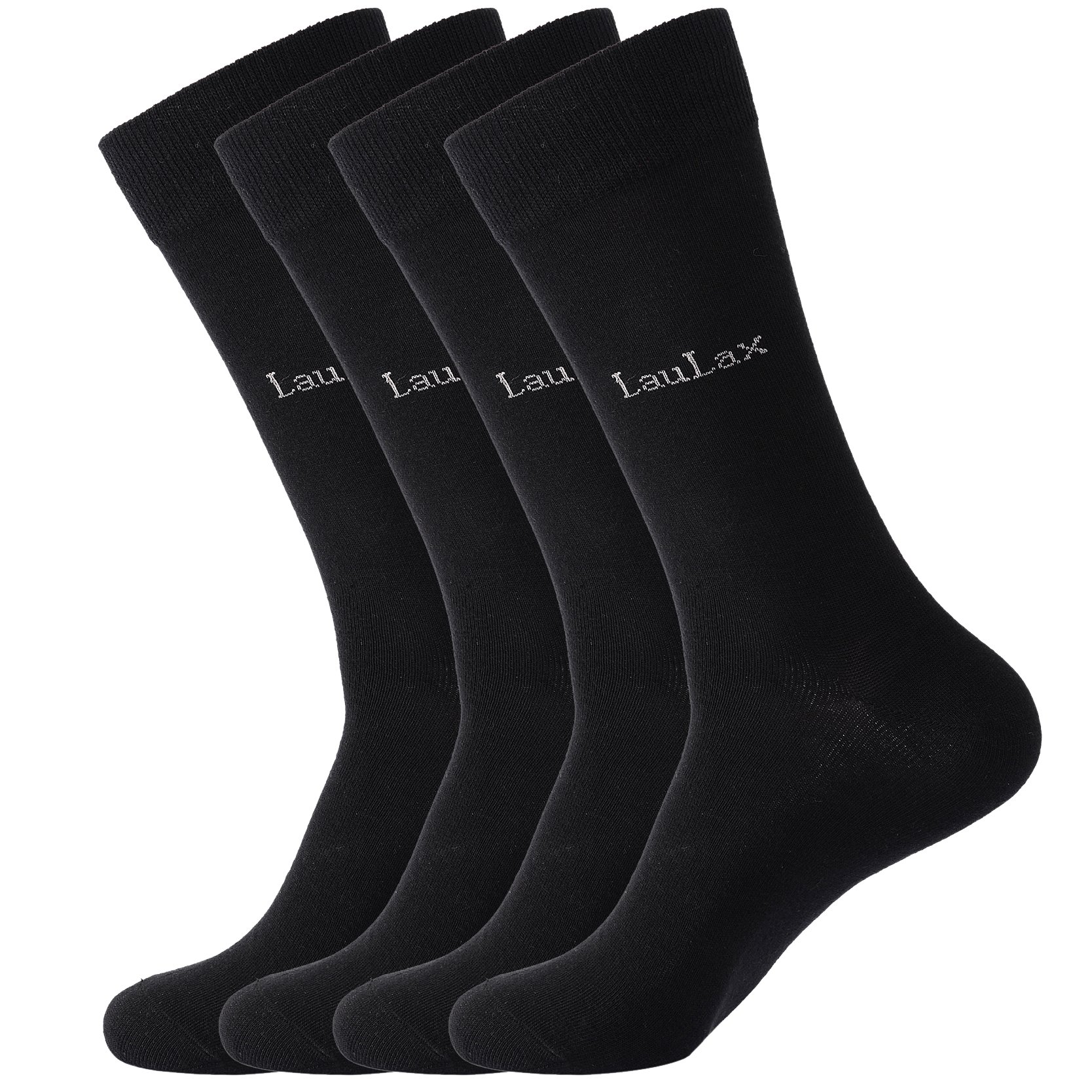 Laulax4 Pairs Finest Combed Cotton Smooth Seamless Toe Dress Socks, Gift Set