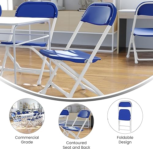 Miniatura 5 de Flash Furniture Paquete de 2 sillas plegables de plástico azul para niños