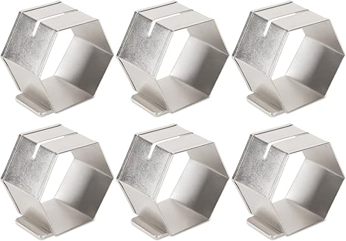 DII Juego de servilleteros geométricos decorativos, tarjetero plateado, 6 unidades