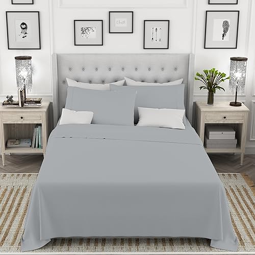 Miniatura 2 de Aireolux Juego de sábanas ligeras de 800 hilos tamaño individual, color gris claro, para dormitorio universitario, transpirables, tejido satinado, 3