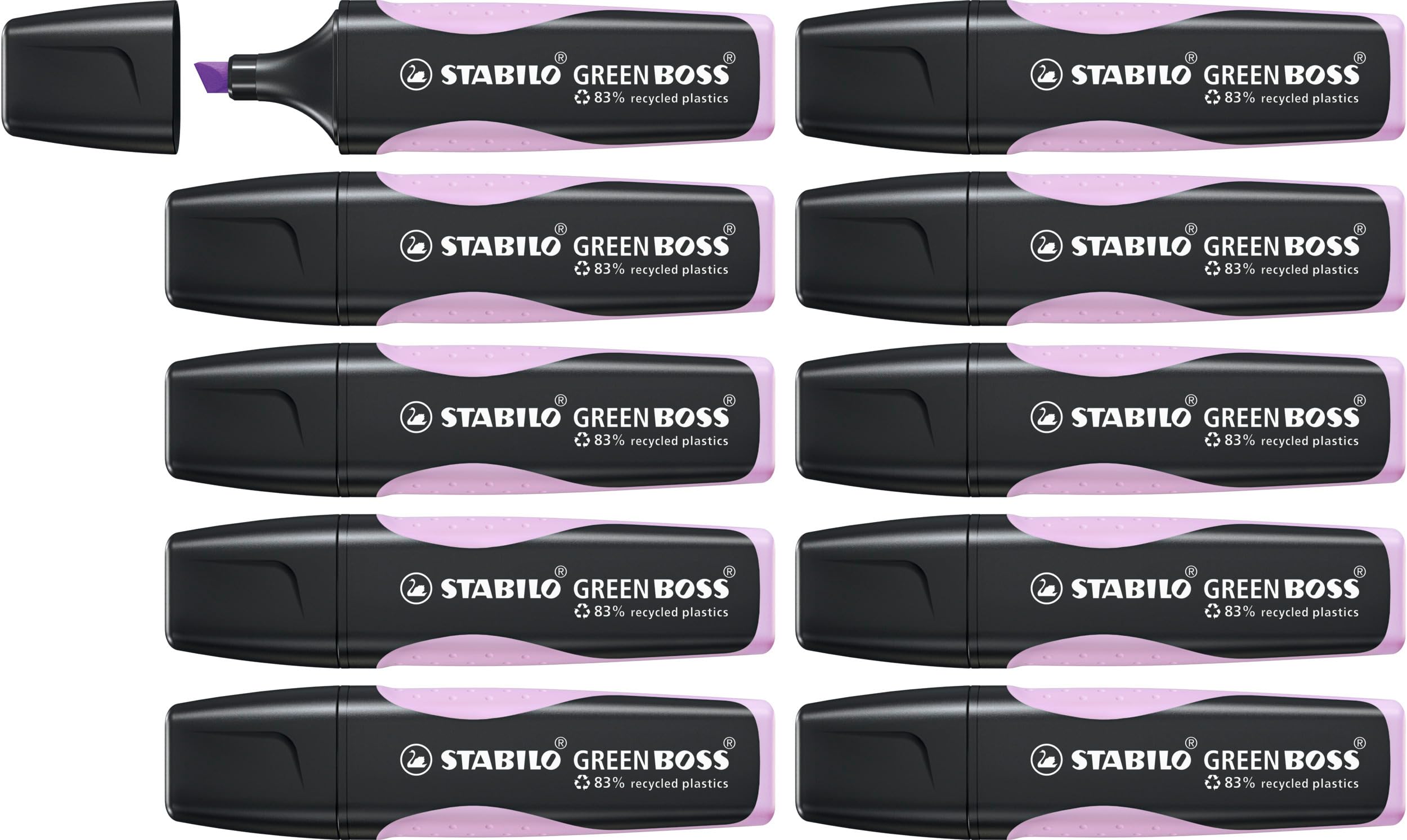 STABILO GREEN BOSS Pastel - Highlighter - Pack of 10 - Lilac Haze