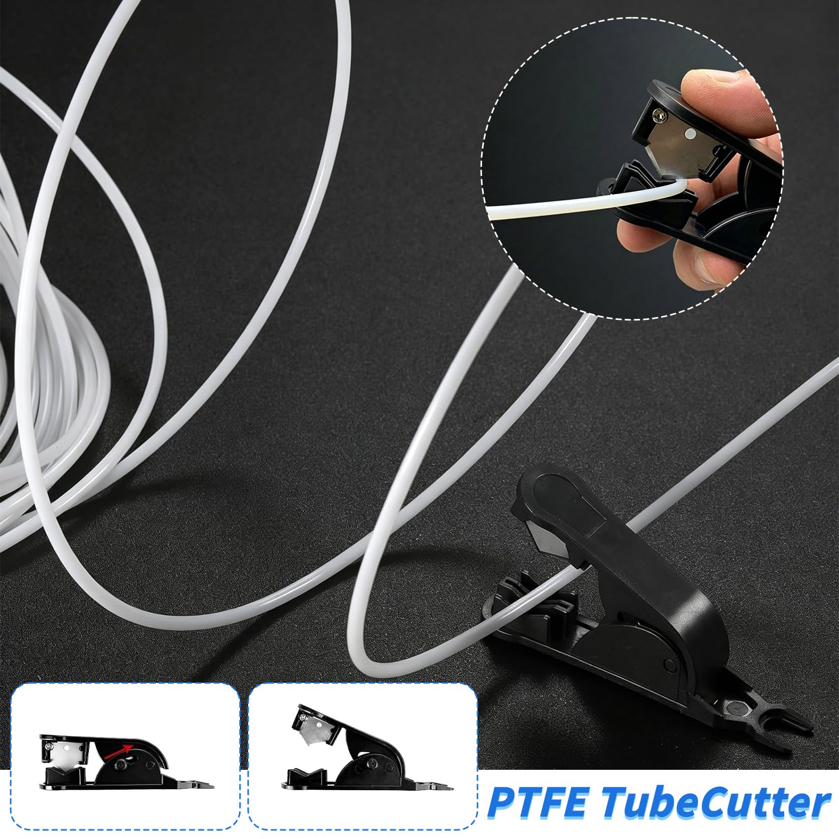 Rura PTFE Idota 10 m do drukarek 3D, rura Bowden 2,5 mm ID / 4 mm OD z obcinaczem do rur, kompatybilna z Bambu Lab A1/A1 mini/P1P/P1S/X1C