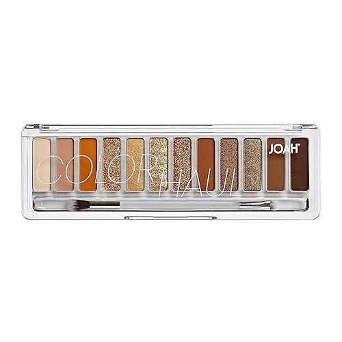 Miniatura 2 de JOAH Color Haul Paleta de sombras de ojos, kit de maquillaje de ojos de tamaño de viaje, sombra de ojos mate y brillante, maquillaje coreano, 12