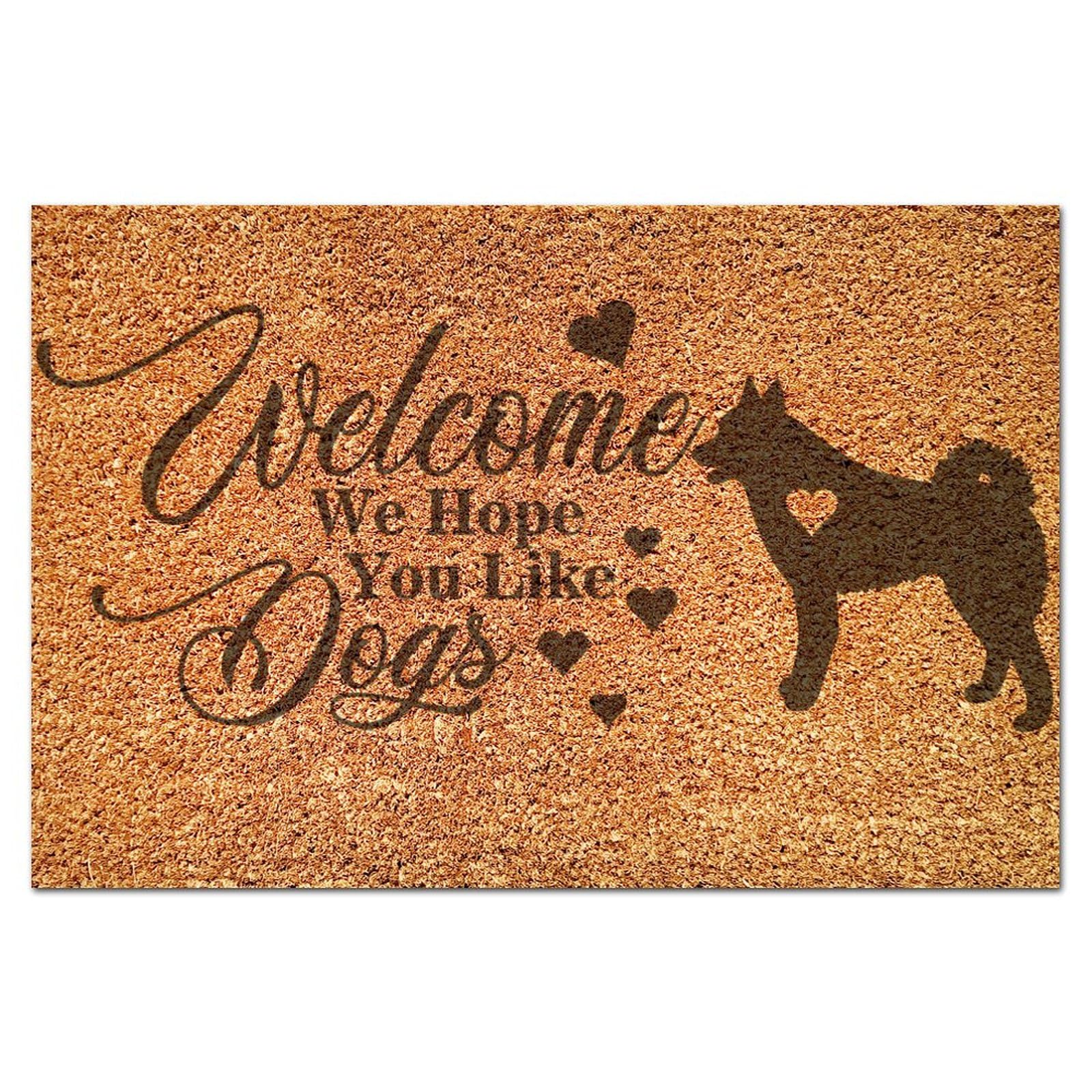Paillasson coco chien drôle 40x60cm pour entrée maison accueillante