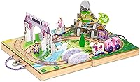 Vista 11 de Melissa & Doug Ciudad de mesa de madera desmontable de 18 piezas, 4 vehículos de rescate, piezas de juego, puente