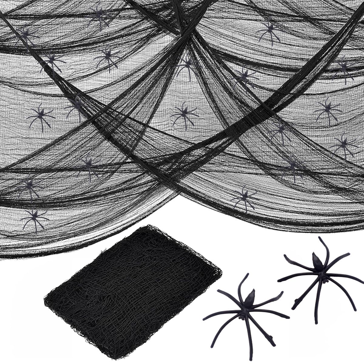 Zappelstift Black 76X183cm Halloweenn Decorative Fabric Spider Weeb Halloween Ornaments, 30 Spideer Web Ornaments, Halloweenn Spideer Weeb Creepy Cloth