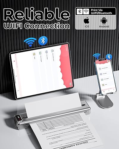 Miniatura 2 de Itari Q302 WiFi Inkless Thermal Printer, Portable Printers Wireless for Travel with Reverse Charging, Upgraded 300DPI Phone Printer Supports US