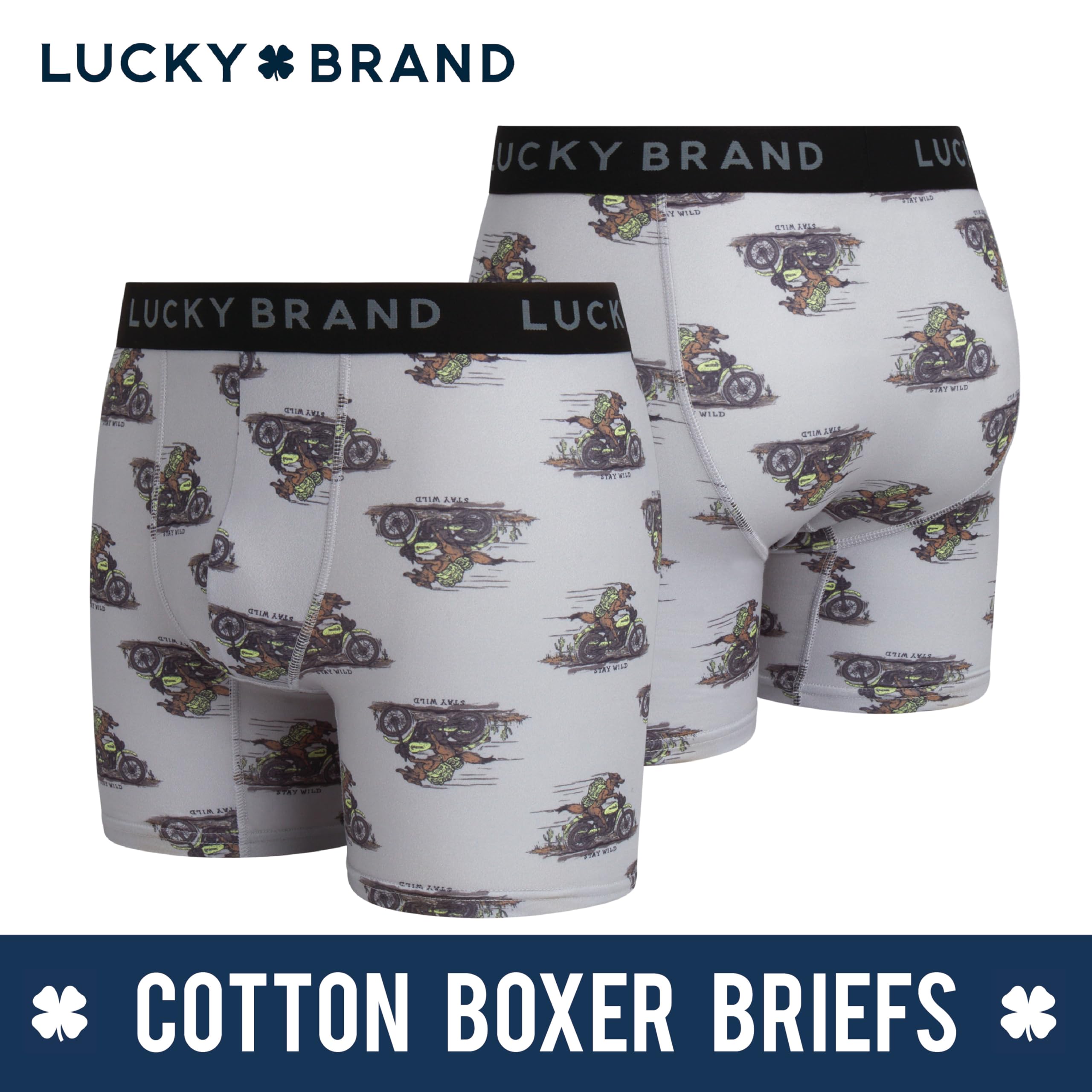 Lucky Brand Herren-Boxershorts – 3er-Pack, superweiche Herren-Unterwäsche, Boxershorts mit funktionaler und ohne Eingriff