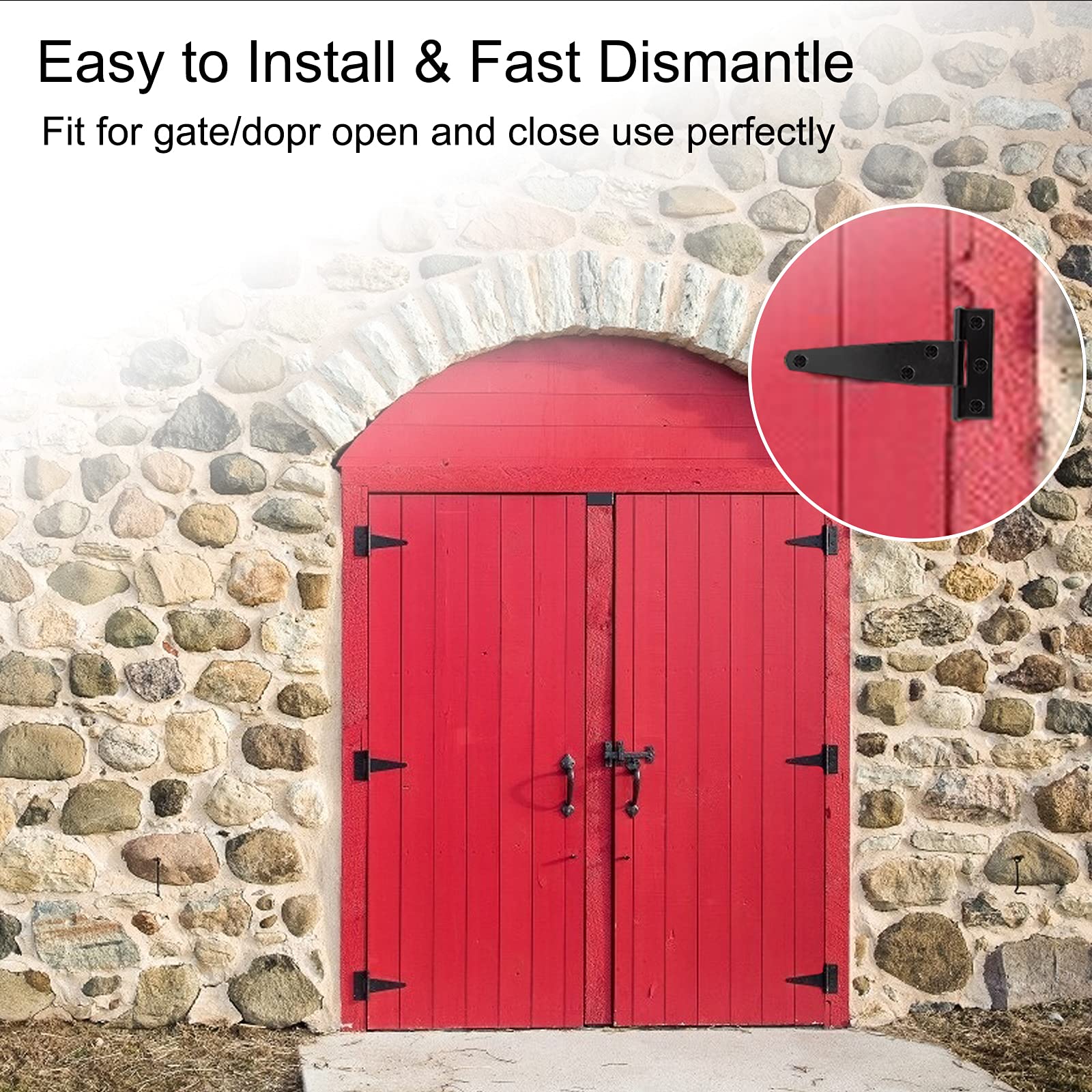 Cerniere A T YIXISI - 4 Pezzi 50mm Per Porte Finestre, Con Viti, Nero, Metallo Resistente - Foto 6