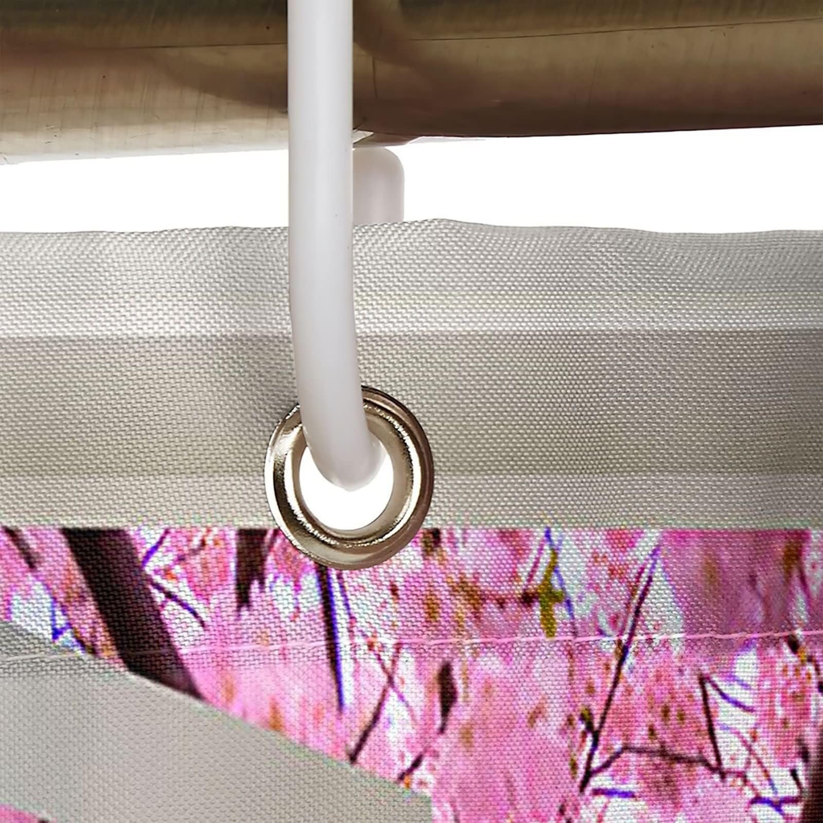 Duschvorhang 180X200, Duschvorhang Textil Waschbar Weiß Rosa Pfirsichbaum Vor Dem Fenster Badezimmer Duschvorhang