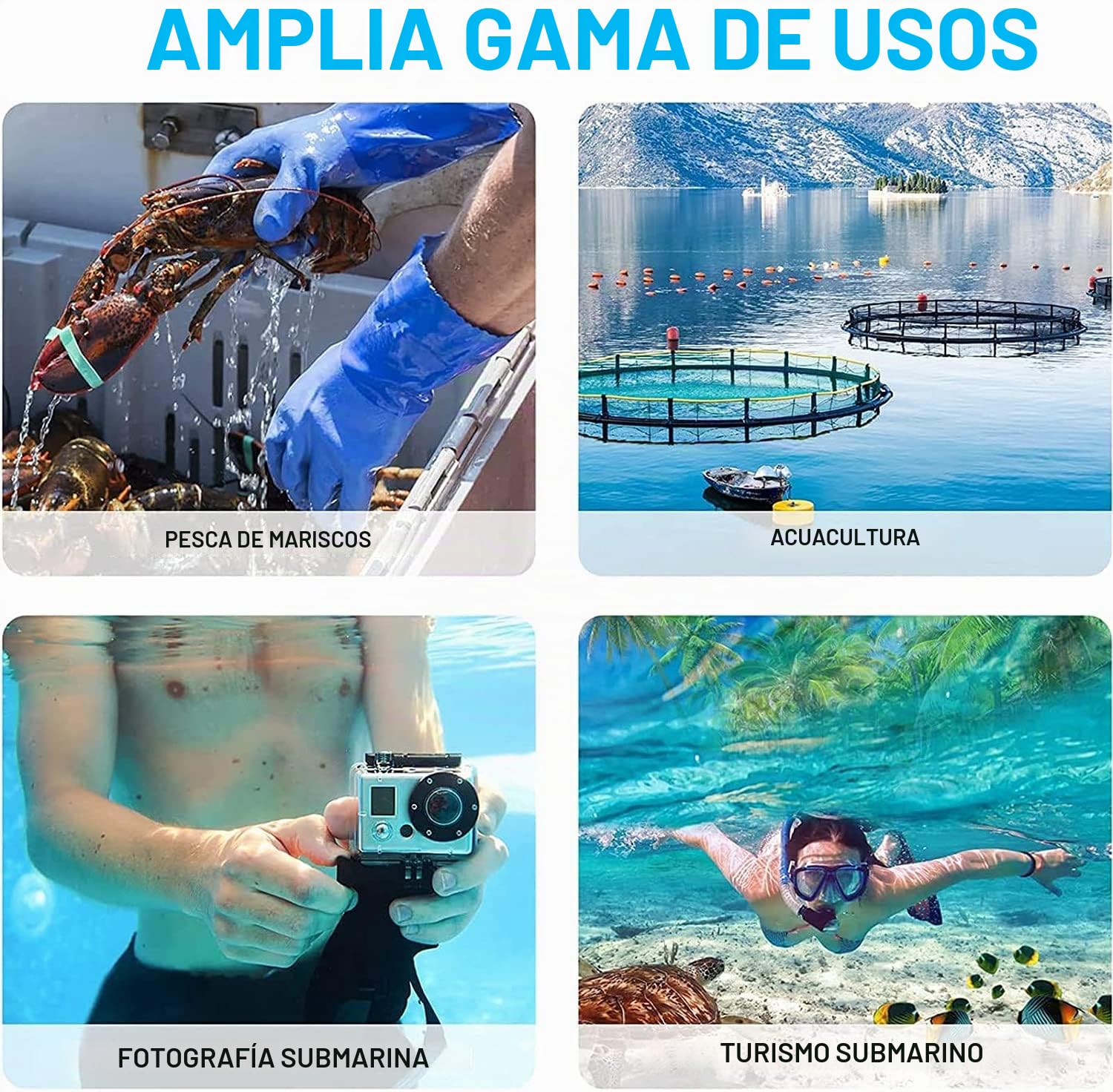 Sistema de Buceo Recargable e Impermeable de 5 Horas, Equipo de Buceo con Manguera de 10 m y regulador de respiradero, Equipo de Buceo, respiración subacuática para Adultos,