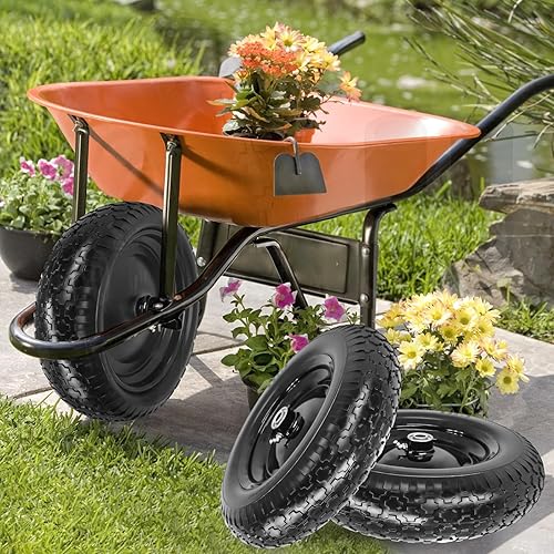 Miniatura 2 de Neumático y rueda sólidos sin planos de 14.5 pulgadas de profundidad x 3.2 pulgadas de ancho con rodamientos de 34 y 58 de 3 a 6 pulgadas de cubo