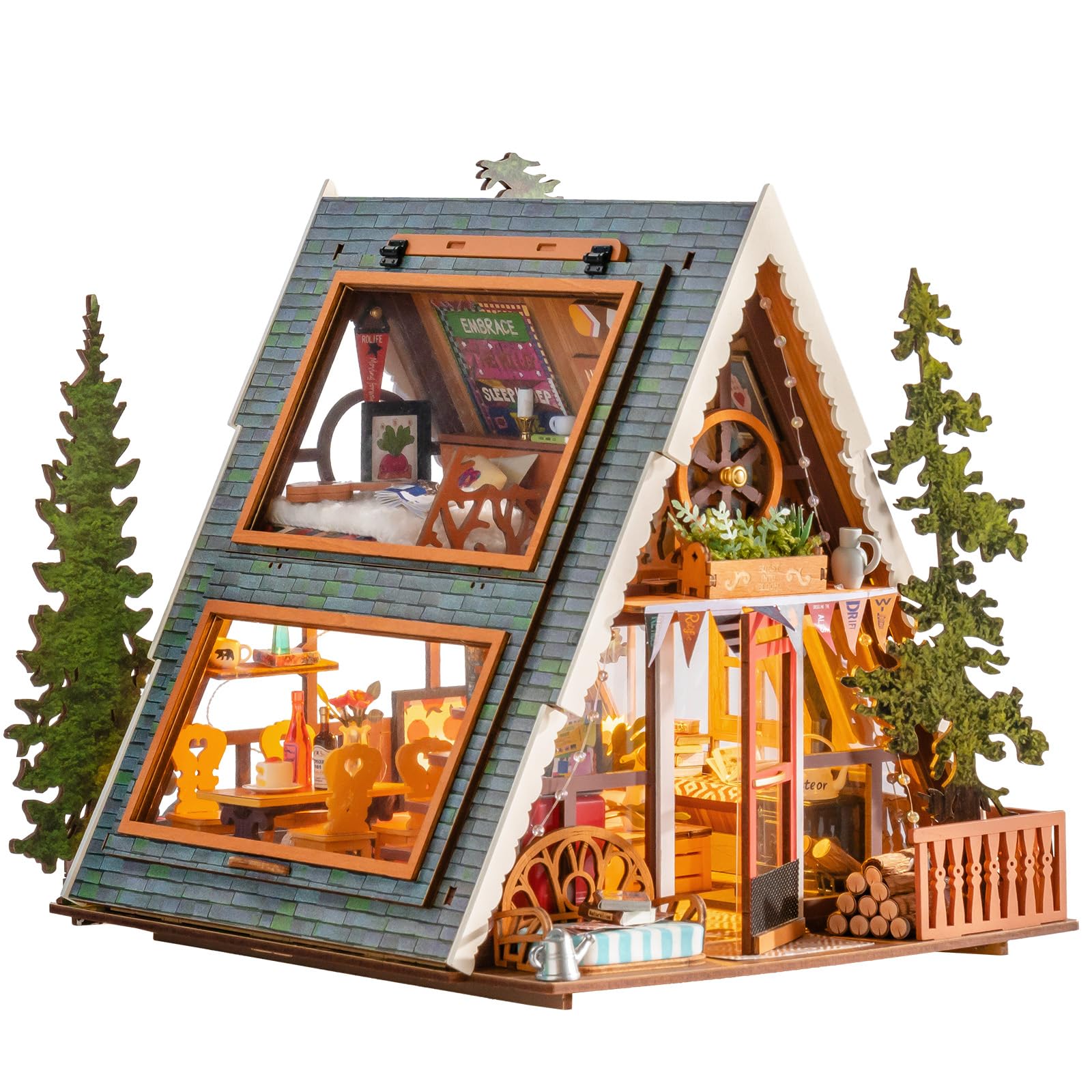 ROBOTIME Modelismo para adultos, casa en miniatura con marco A, casa de muñecas de madera a partir de 14 años, regalos para mujeres y hombres