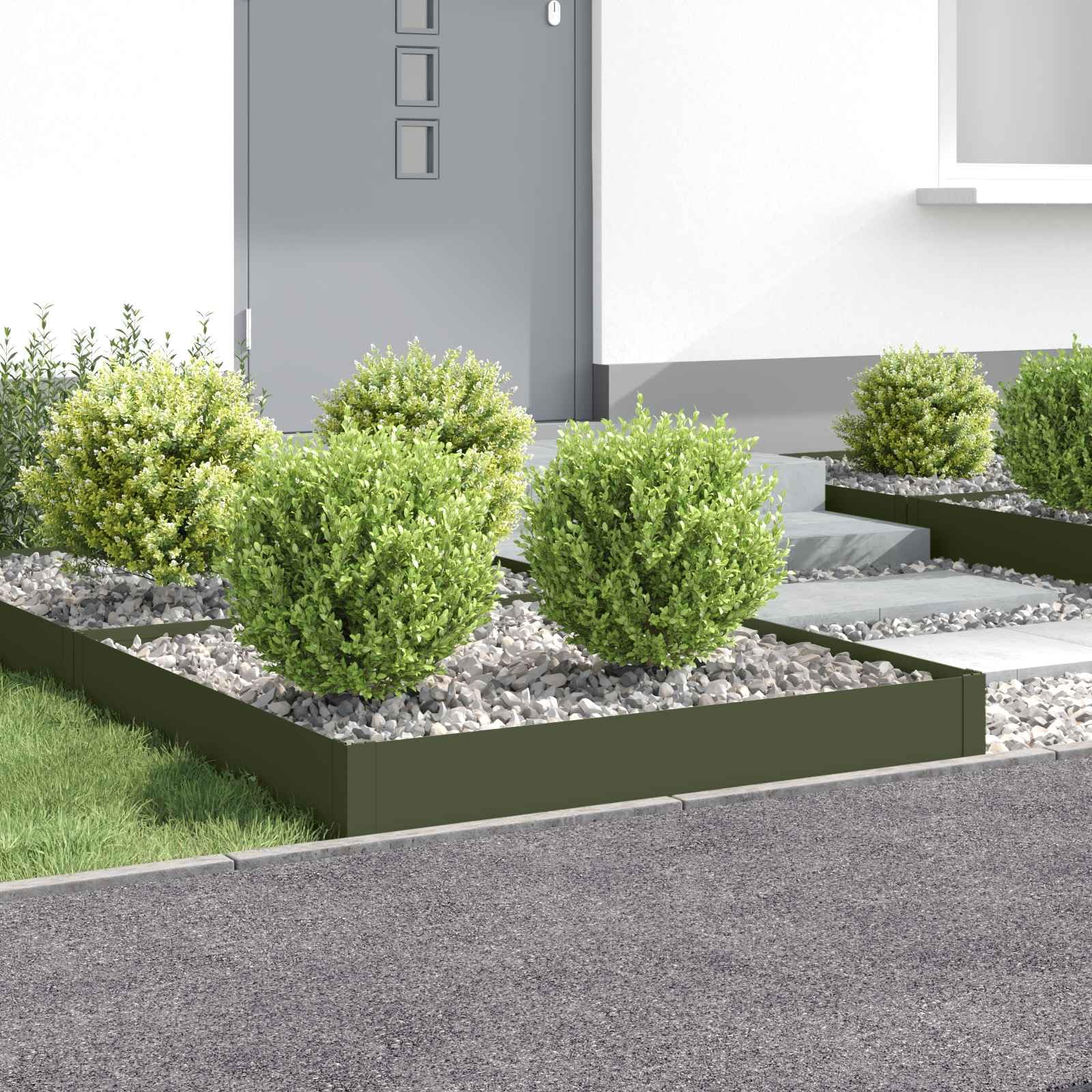 Lot de 4 bordures de pelouse - 100 x 100 x 20 cm - Acier