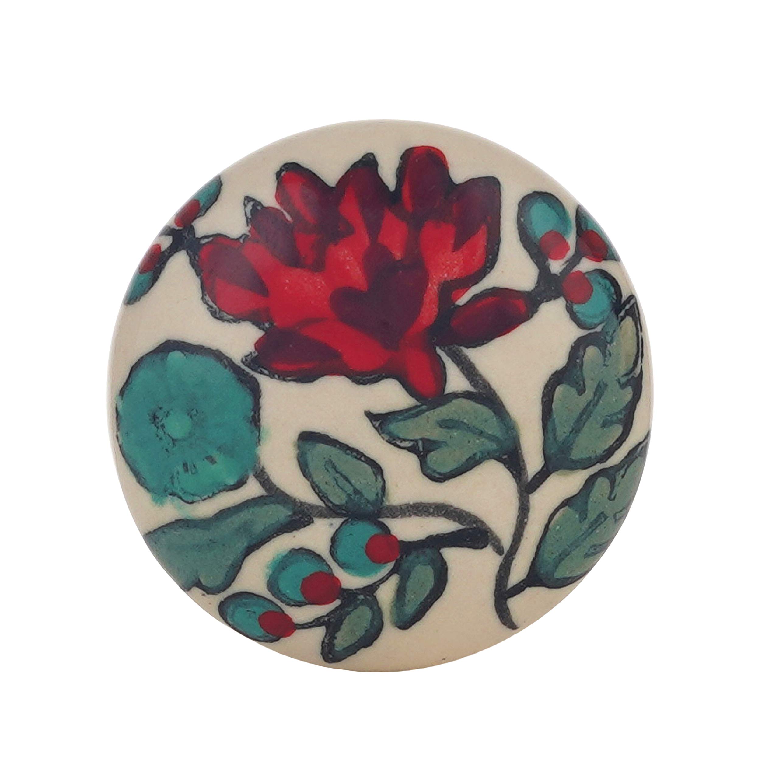 Artisanal Creations Hand Painted Floral Knobs or Pulls for Cabinets, Dressers and Drawers (12)