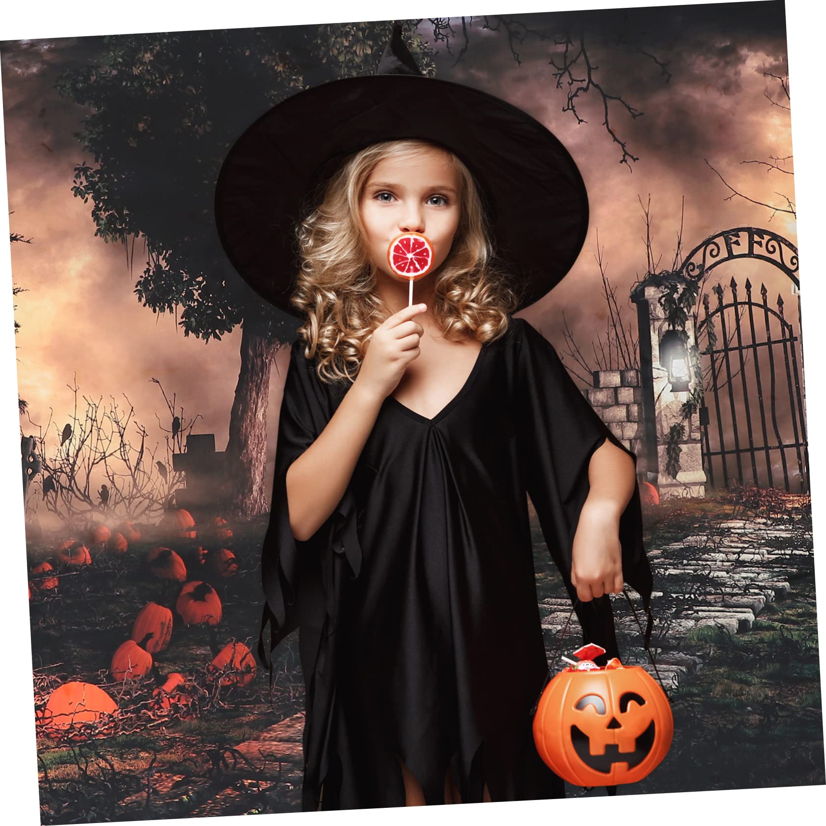 HOMSFOU 3pezzi Backdrop Halloween Per Fotografie Tappeto Murale Decorativo Per Feste Sfondo Per Eventi e Servizi Fotografici Facile Da Installare e Resistente