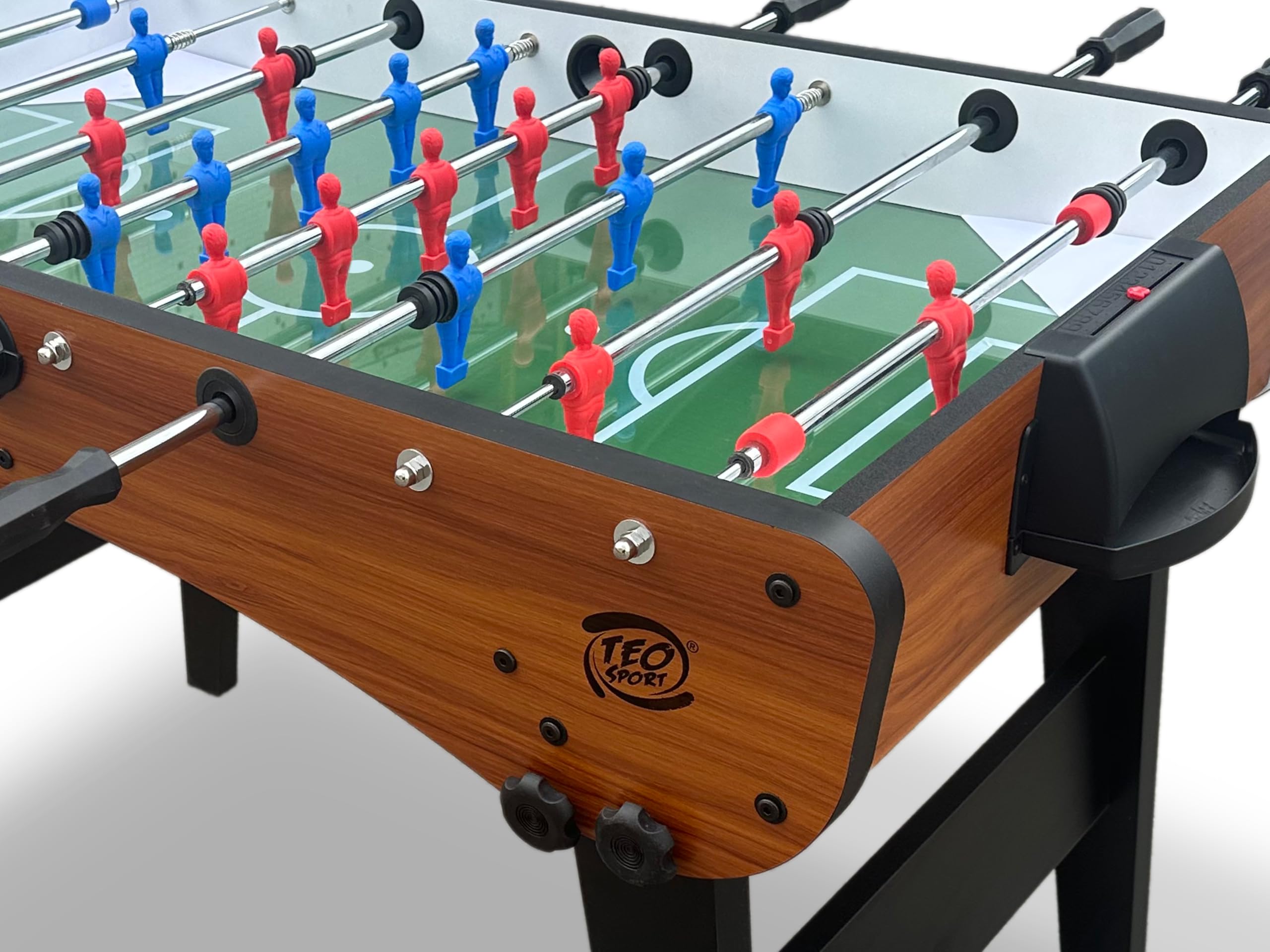 Teorema Giocattoli, Calcio Balilla Professionale da Casa 130x74x88 cm – Biliardino per Adulti, Tavolo da Calcetto da Interno, Finitura Effetto Legno