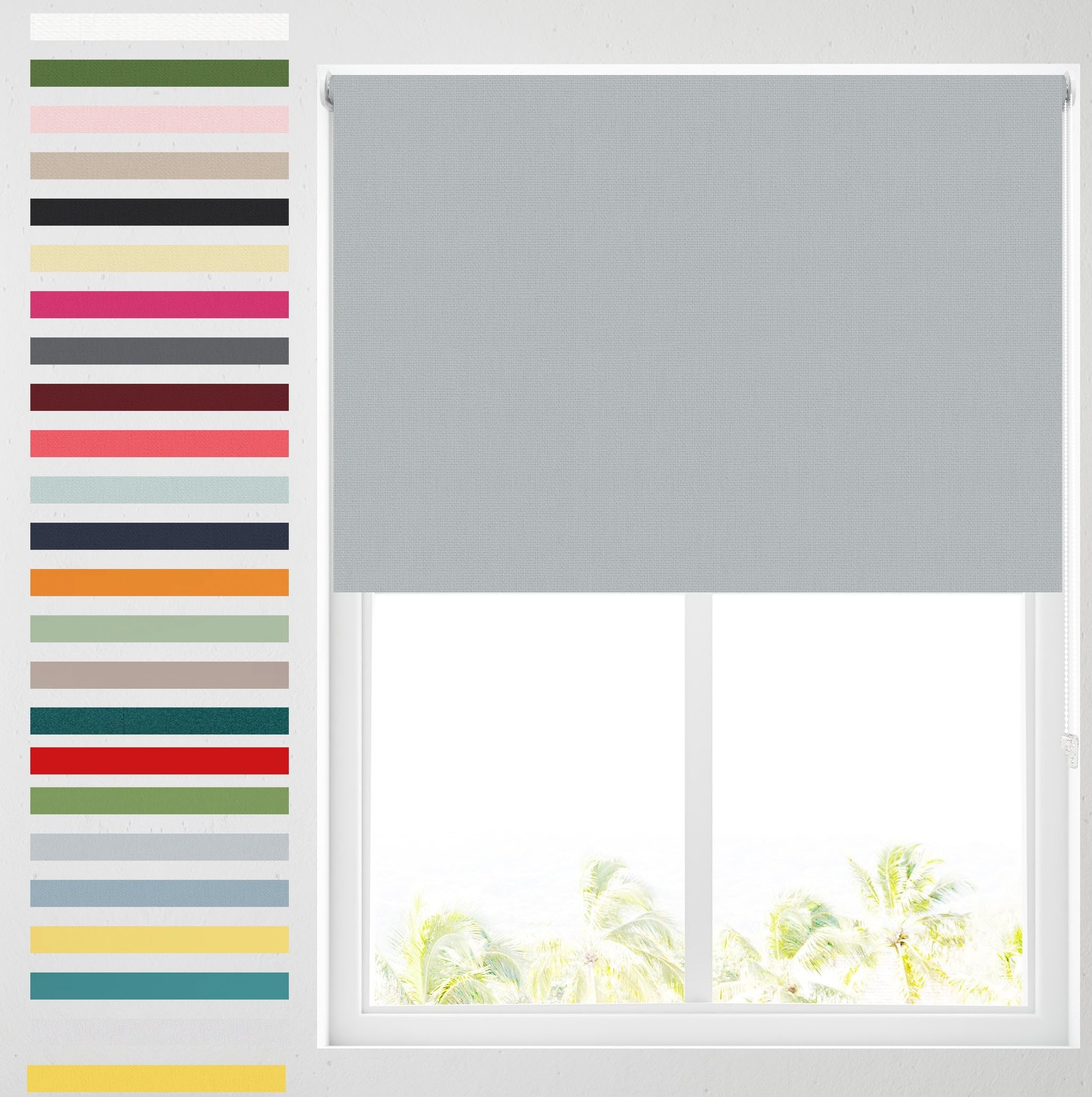 Barnes Blinds And Interiors Silver Barnes Blinds - Blackout Roller Blinds For Windows, Custom Cut To Size - Black Out Thermal Fabric Durable Fittings Easy Fit - Roller Blind ( 61Cm)