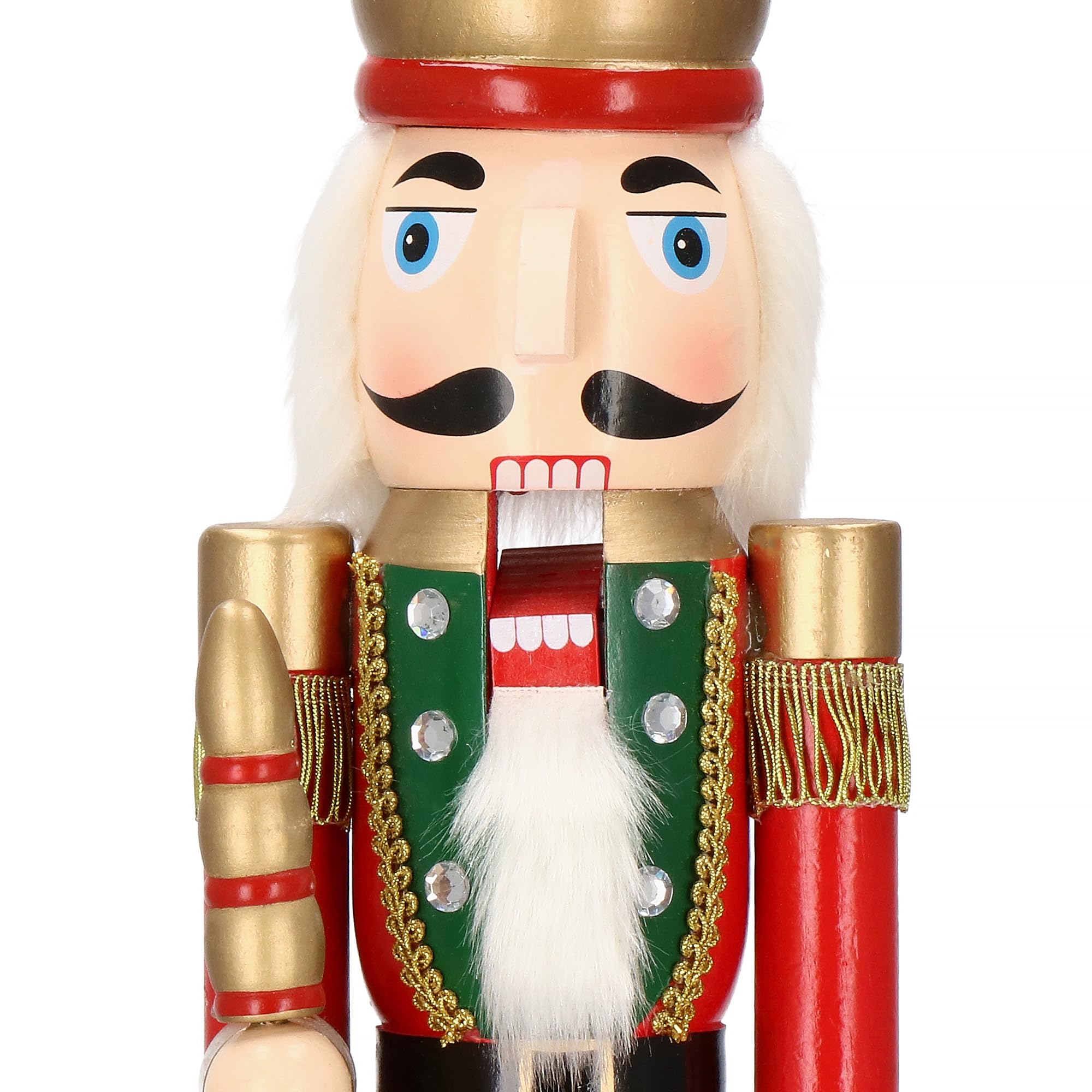 SPRINGOS Schiaccianoci statuetta in legno re con scettro 61 cm Natale decorazione natalizia