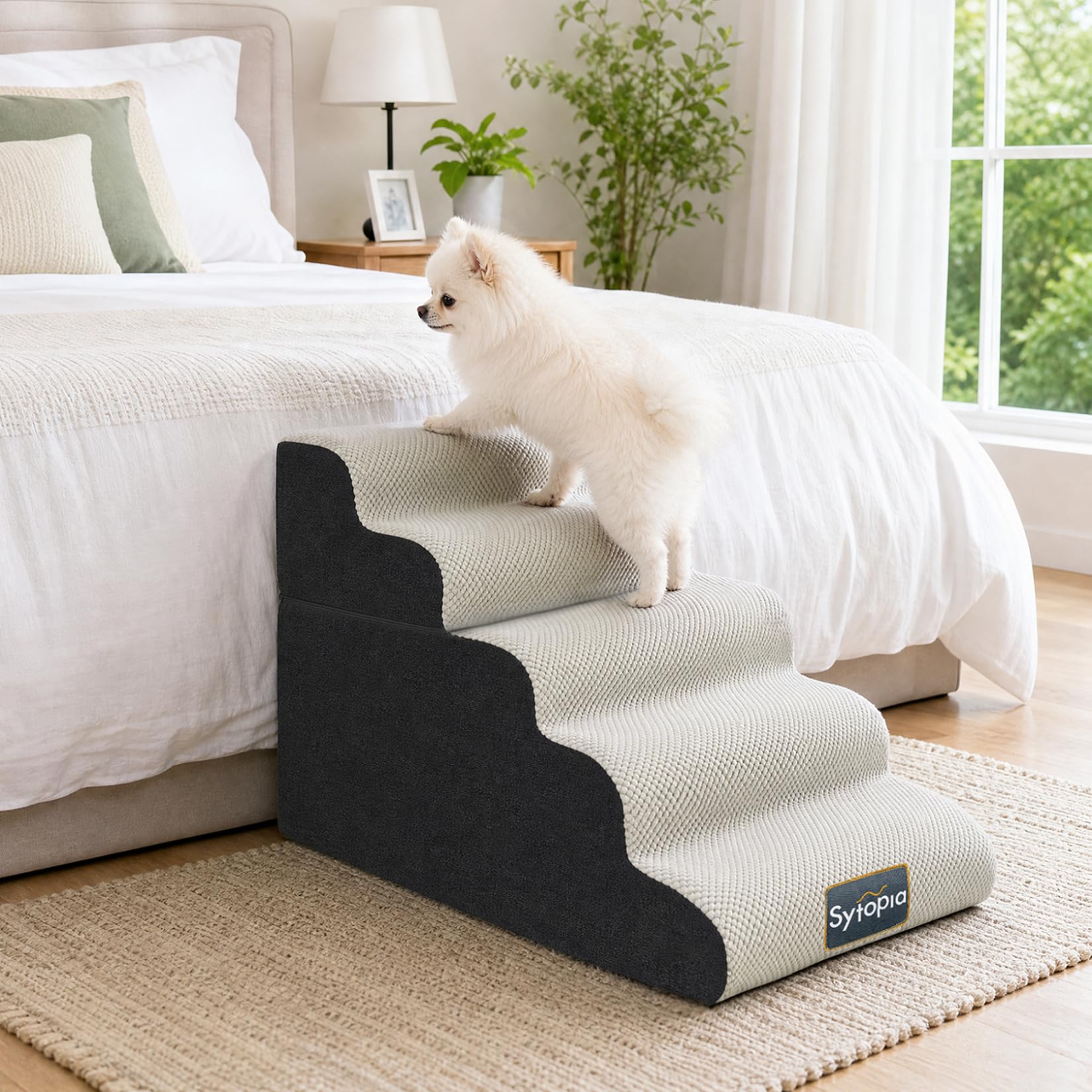 Sytopia Escalera para perros pequeños, 5 peldaños, para cama o sofá
