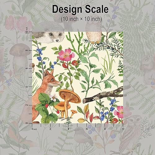 Miniatura 6 de Blooming Wall Papel tapiz autoadhesivo extraíble con diseño de animales en bosque verde, decoración de pared