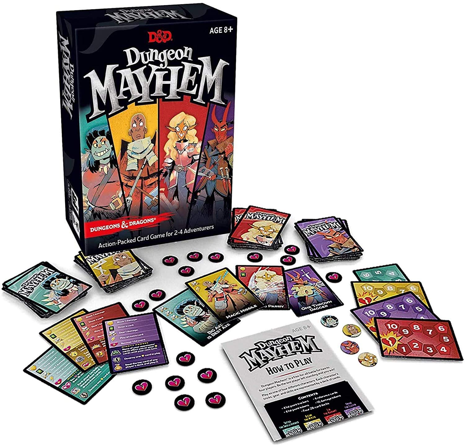 JIAFENGDungeon Mayhem Card Game for Kids - Dungeons & Dragons English Puzzle Game - Fun Family Party Game - 2 to 4 Players - 120 Cards