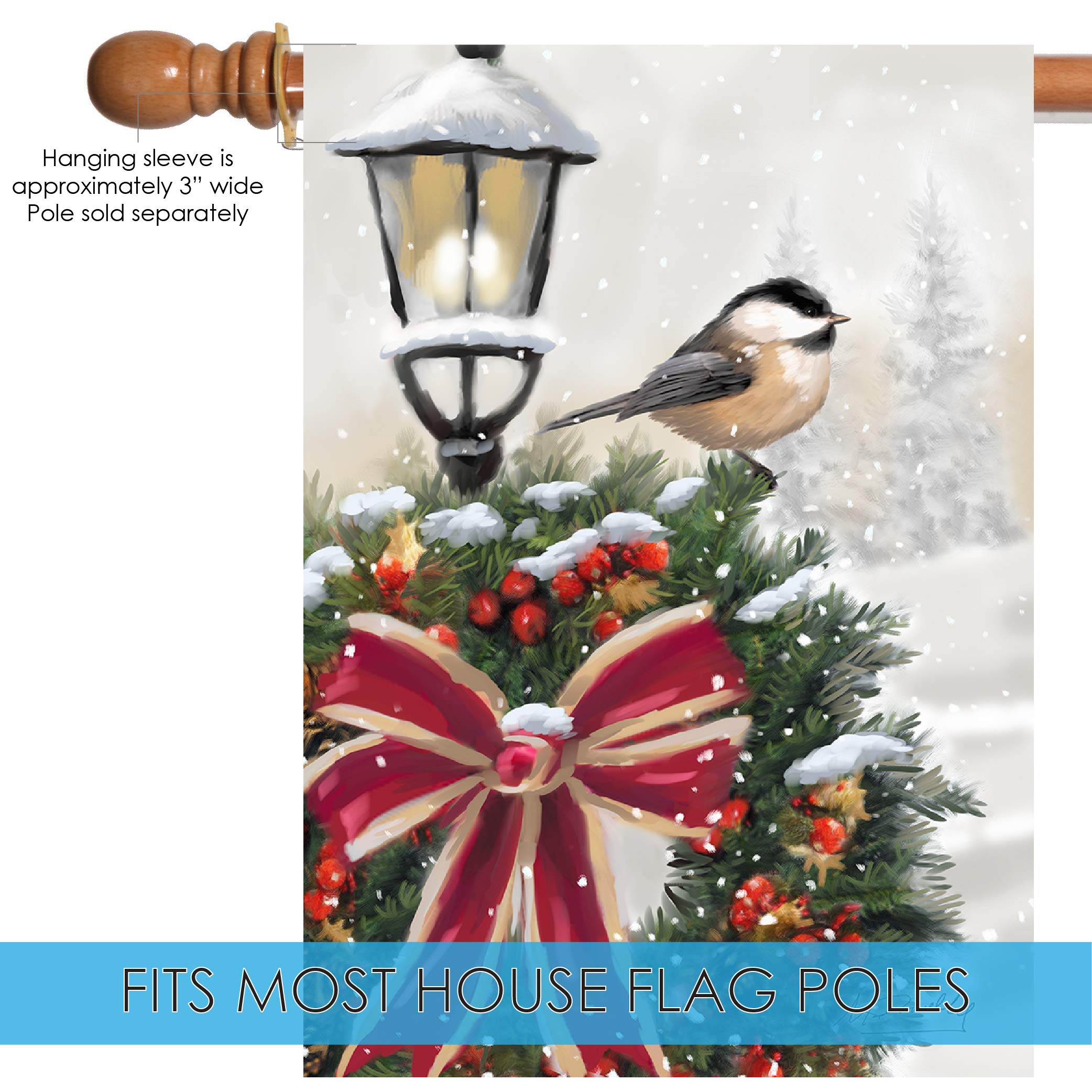 Toland Home Garden Winterflagge „Snowy Steple“ – 71x102 Cm, Doppelseitig, Wetterfest Für Garten & Hausdekoration