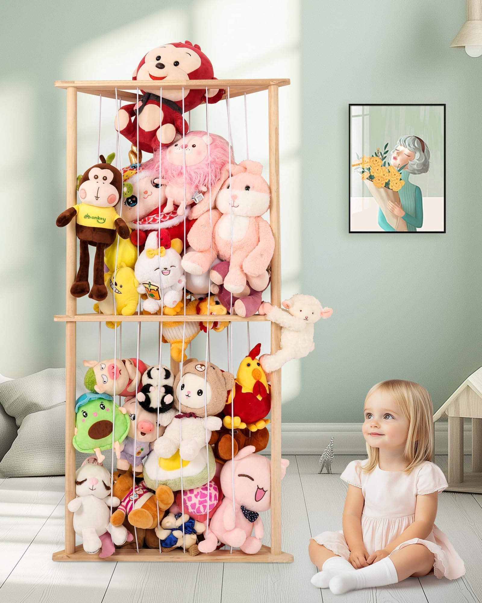 Amazon.com: Wooden Stuffed Animal Storage Zoo Stuffed Animal Holder ...