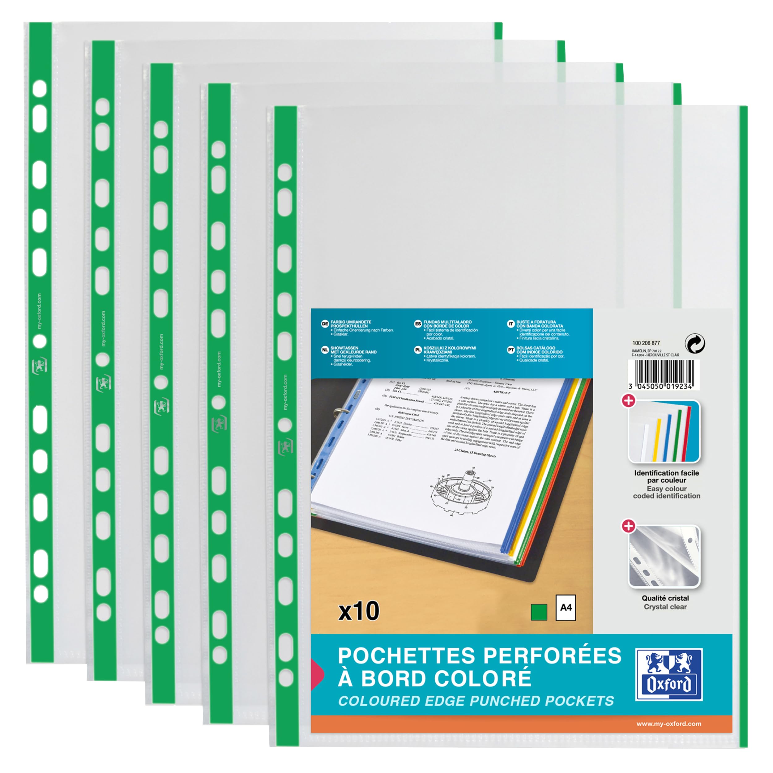 Elba 100206877 Document Holder DIN A4 with Coloured Border Polypropylene Green