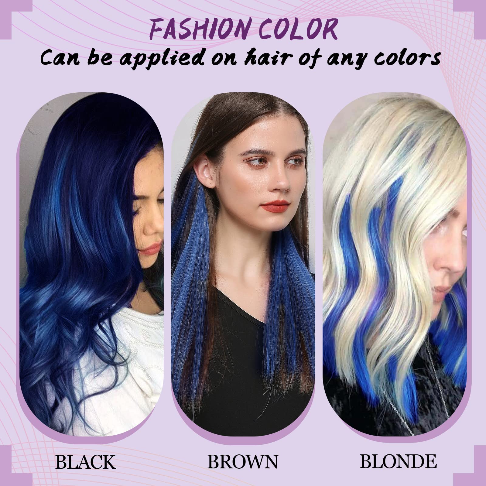 RUNATURE U Tip Hair Extensions Real Human Hair Blue Keratin Hair Extensions Human Hair Blue U Tipped Extensions 16 Inch 20g 25 Strands - Image 2
