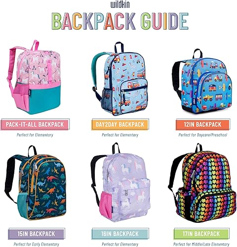 Miniatura 7 de Wildkin Mochila infantil de 16 pulgadas para niños y niñas, perfecta para mochila de escuela primaria, cuenta con espalda acolchada y correa