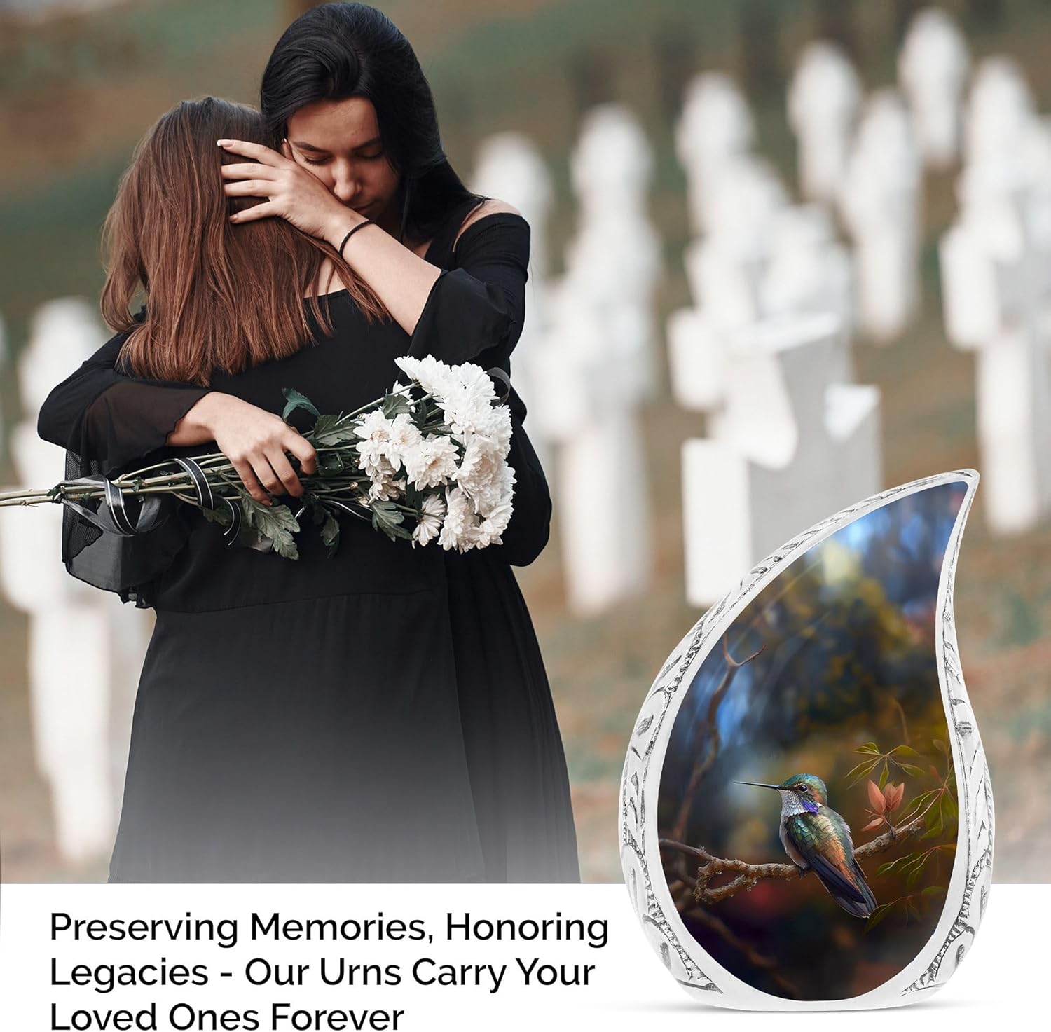Blue Bird Adult Urns for Human Ashes, Large Memorial Urns for Loved Ones, 10 Inch